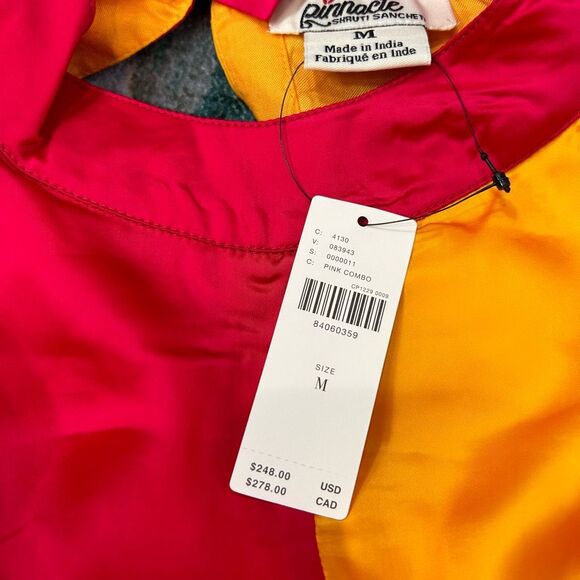 Anthropologie Pinnacle X Shruti Orange Pink Colorblock Ruffle Maxi Dress Medium - Picture 7 of 15